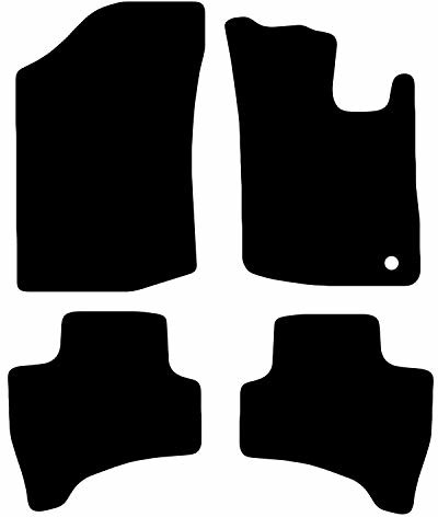Carsio Carsio CARP-CUT-2251-(36x1) dopasowane czarne dywaniki samochodowe do Citroen C1 2005-2015 - 4-częściowy zestaw z 4 klipsami CARP-CUT-2251-(36x1)