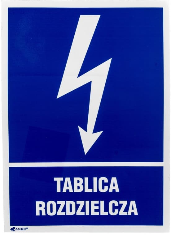 ANRO Tabliczka ostrzegawcza TABLICA ROZDZIELCZA 148X210 15EIA/Q4/F