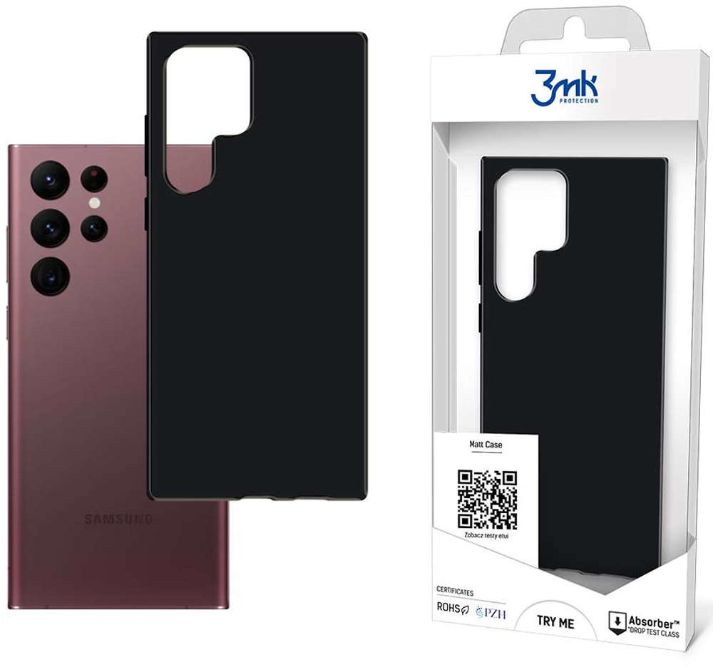 3mk Odporne Etui obudowa Matt Case do Samsung Galaxy S22 Ultra Black 12448X1