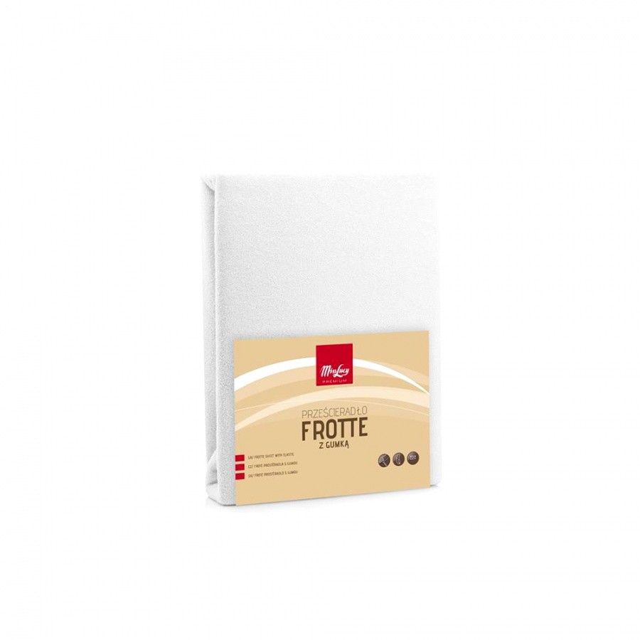 Fl1 PRZEŚCIERADŁO FROTTE Z GUMKĄ 220x200CM BIAŁY 80A-PRZ-F220BI