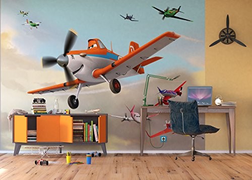 AG Design ftdn5054 Disney Planes, fototapeta, tapeta z włókniny 4 części, 360 x 270 cm Multicolor FTDN5054