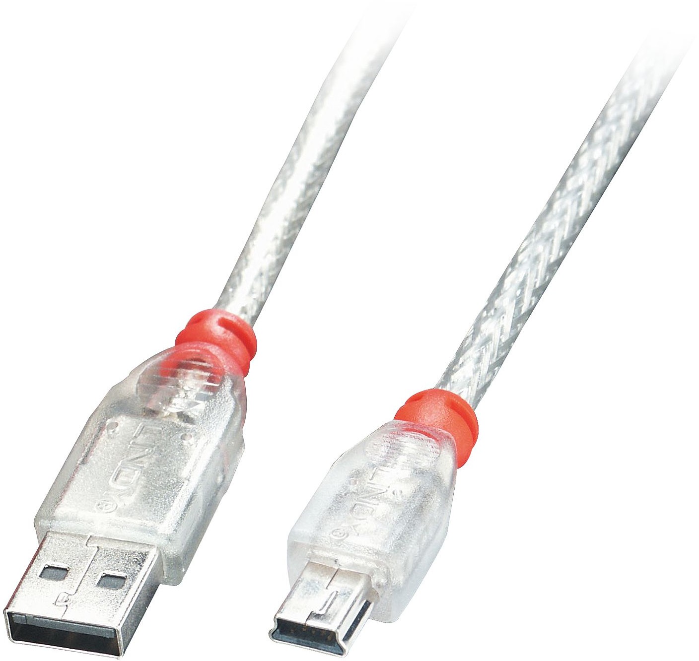 Lindy Kabel USB USB 2.0 Kabel A/mini-B 5m USB High Speed transparent 41785