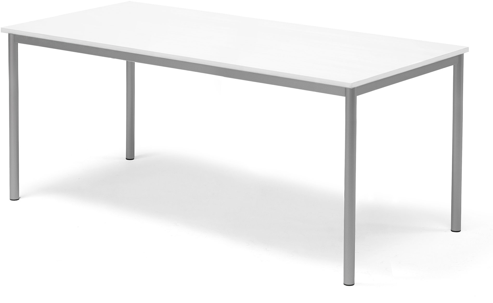 AJ Produkty Stół BORAS, 1600x800x720mm, biały, srebrna rama