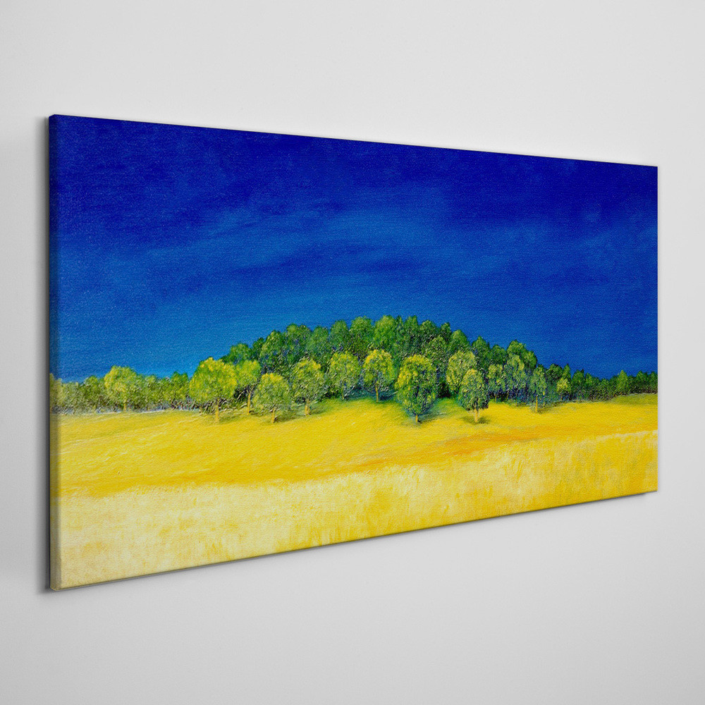 PL Coloray Obraz Canvas Malarstwo niebo drzewa pole 120x60cm