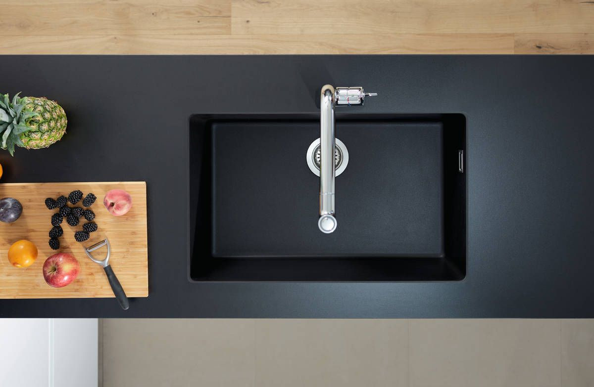 Hansgrohe S51 Zlewozmywak granitowy jednokomorowy 71x45 cm grafitowa czerń 43432170