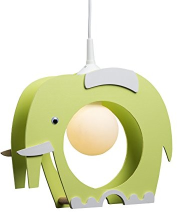 Elobra lampa sufitowa lampa wisząca słoń, pokój dziecięcy, drewno, zielony w odcieniu liści lipy dla dzieci, a + + 132234