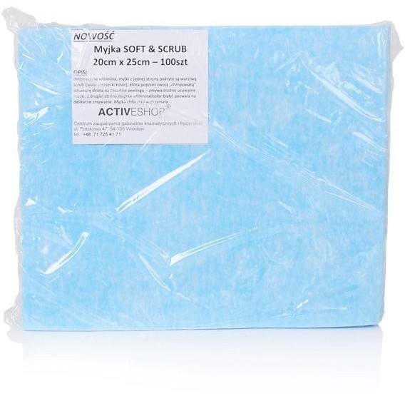 ACTIVESHOP JEDNORAZOWE CHUSTY-MYJKI ZABIEGOWE 100 SZT. SOFT&SCRUB 20X25CM