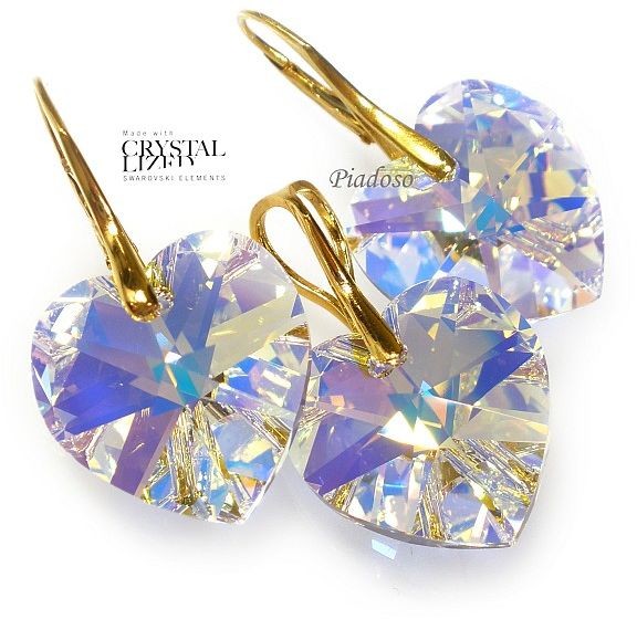Arande SWAROVSKI komplet serca Aurora POZŁACANE SREBRO 700108