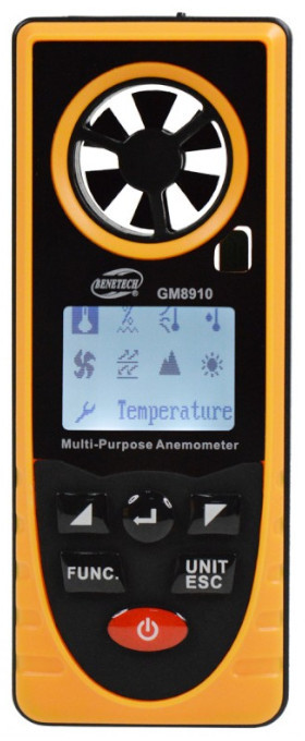 Benetech MIERNIK ŚRODOWISKOWY 8w1 TERMOHIGROMETR, ANEMOMETR, BAROMETR, LUKSOMIERZ, WYSOKOŚCIOMIERZ 145