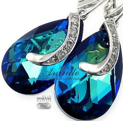 Swarovski Special Kolczyki Blue Senti Srebro