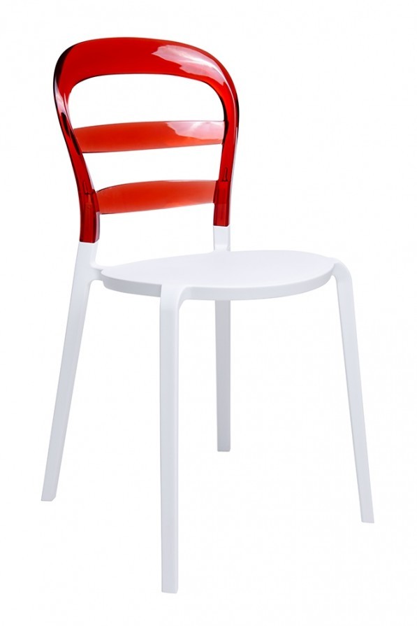 Krzesło CARMEN czerwone - oparcie poliwęglan PC-070.RED