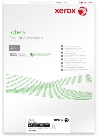 Xerox 926l90400 Ordnerrücken tabliczki informacyjne opakowania o pojemności 100 arkuszy, nadaje się do drukarek laserowych, kolorowych drukarek laserowych i atramentowych, biały
