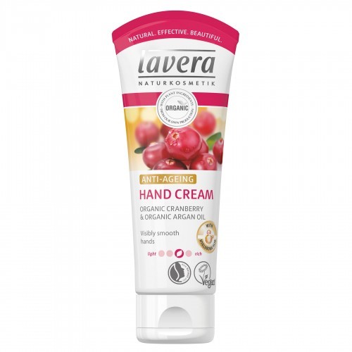 Lavera Krem do rąk Anti Age z hialuronowego Bio Cranberry i bio arganowym pielęgnacji dłoni dla odczuwalnie gładka ręce Vegan Bio Natural i innowacyjna ręcznie Care kosmetyki naturalny cz. pacz 107077