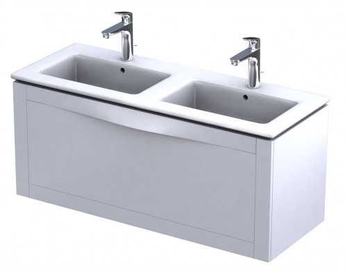 Oristo Szafka wisząca SKAGEN 120 cm z umywalką podwójną JOY BIAŁY MAT OR49-SD1S-120-2 + UME-JO-120-91-D OR49-SD1S-120-2 + UME-JO-120-91-D