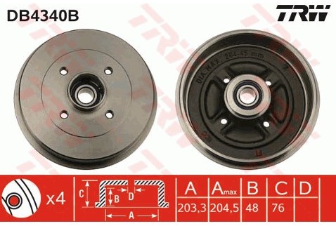 TRW Bęben hamulcowy DB4340B