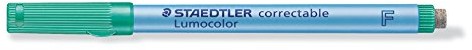 Staedtler 305 °F-5 folia Lumocolor correctable F-koronka, około 0.6 MM, 10 sztuk w kartonie etui na długopis, zielony 4007817305607