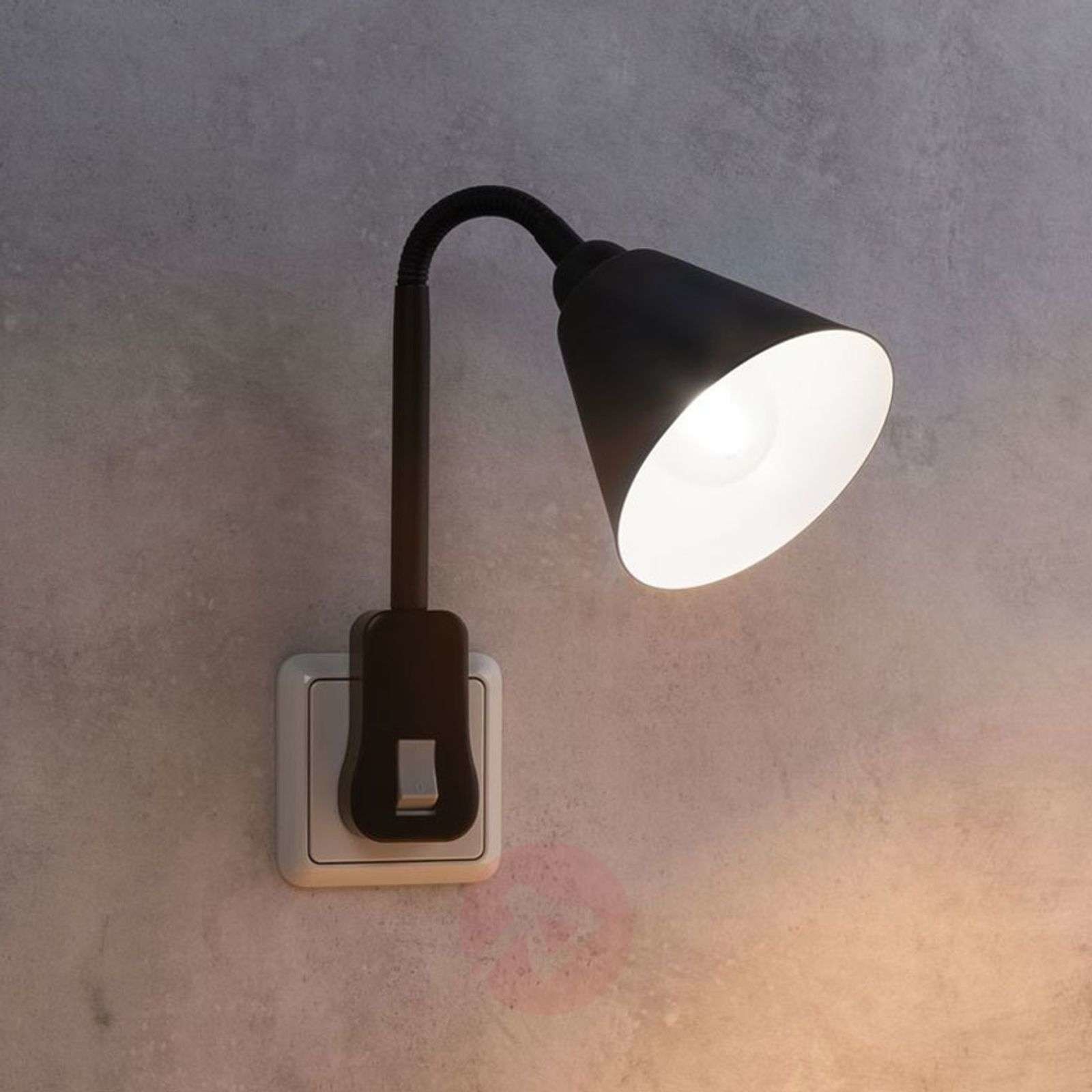 Paulmann Junus lampa wtykowa elastyczna, czarna