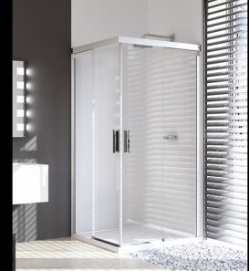 Huppe Design Pure 120x80x200 Chrom eloxal/biały Szkło Sand Plus Anti-Plaque 8P2914.H55.316 8P2914H55316