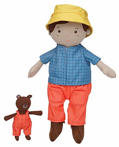 Manhattan Toy 160690 Playdate Friends Alex nadaje się do prania w pralce i suszenia lalka 35,56 cm lalka z pluszowym niedźwiedziem, wielokolorowa 160690