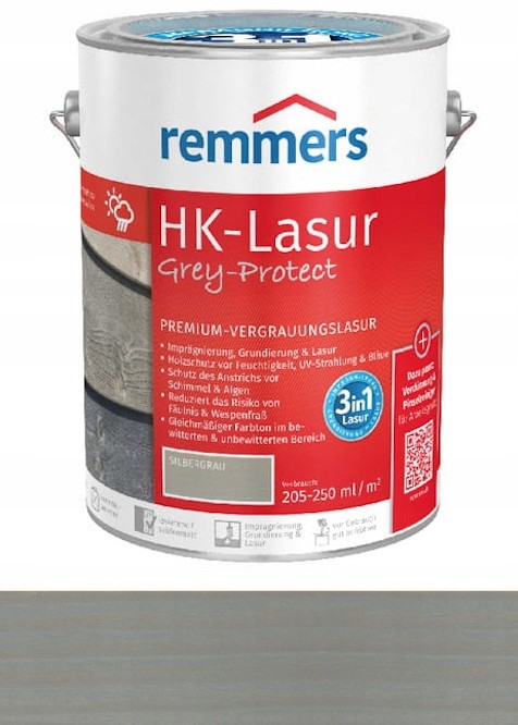 Remmers HK-Lasur impregnat drewna 5L Szary wodny