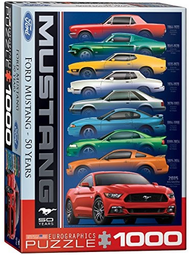 Eurographics Ford-Mustang-Puzzle na 50th rocznicę (9 samochodów), 1000 części