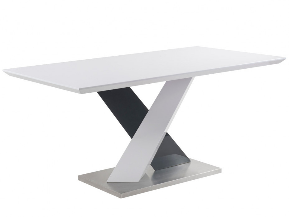 Unique Vente Stół do jadalni SALVA - Dla 6 osób - Lakierowane MDF - Biało-czarny
