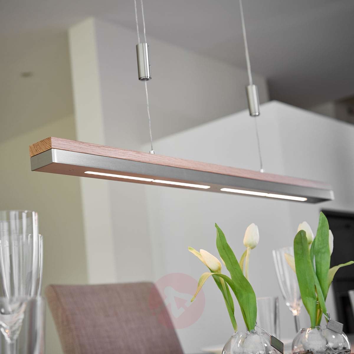 Lampenwelt.com Lampa wisząca Elna ze ściemnianymi LED  78 cm