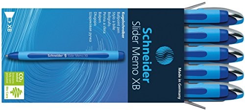 Schneider Slider Memo XB długopis ze skuwką, kolor niebieski, opakowanie 10 sztuk 150203