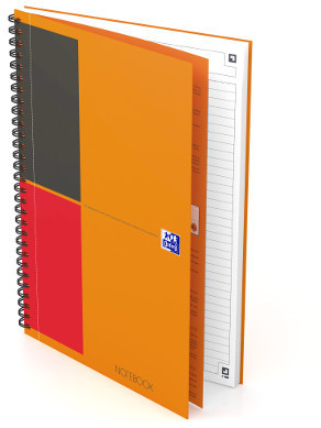Oxford Kołonotatnik Notebook z tagami B5 w linie - pomarańczowy 400080785