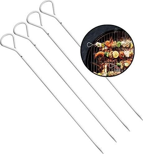 WMF Szaszłyki do grilla ze stali nierdzewnej 4 sztuki szaszłyki do kebabów 37 cm stal nierdzewna Cromargan szaszłyki szaszłyki owocowe 690316030