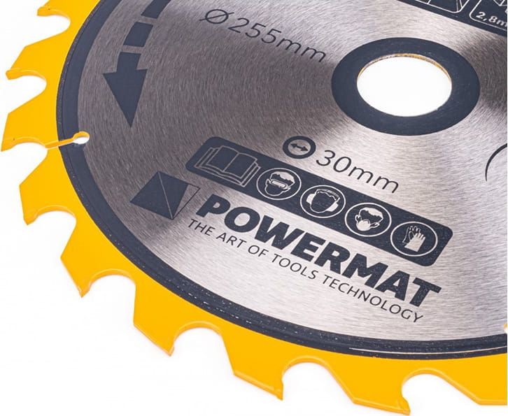Powermat Tarcza widiowa do drewna Powermat 255 mm 30 mm 24 zęby TDD-255x30x24Z