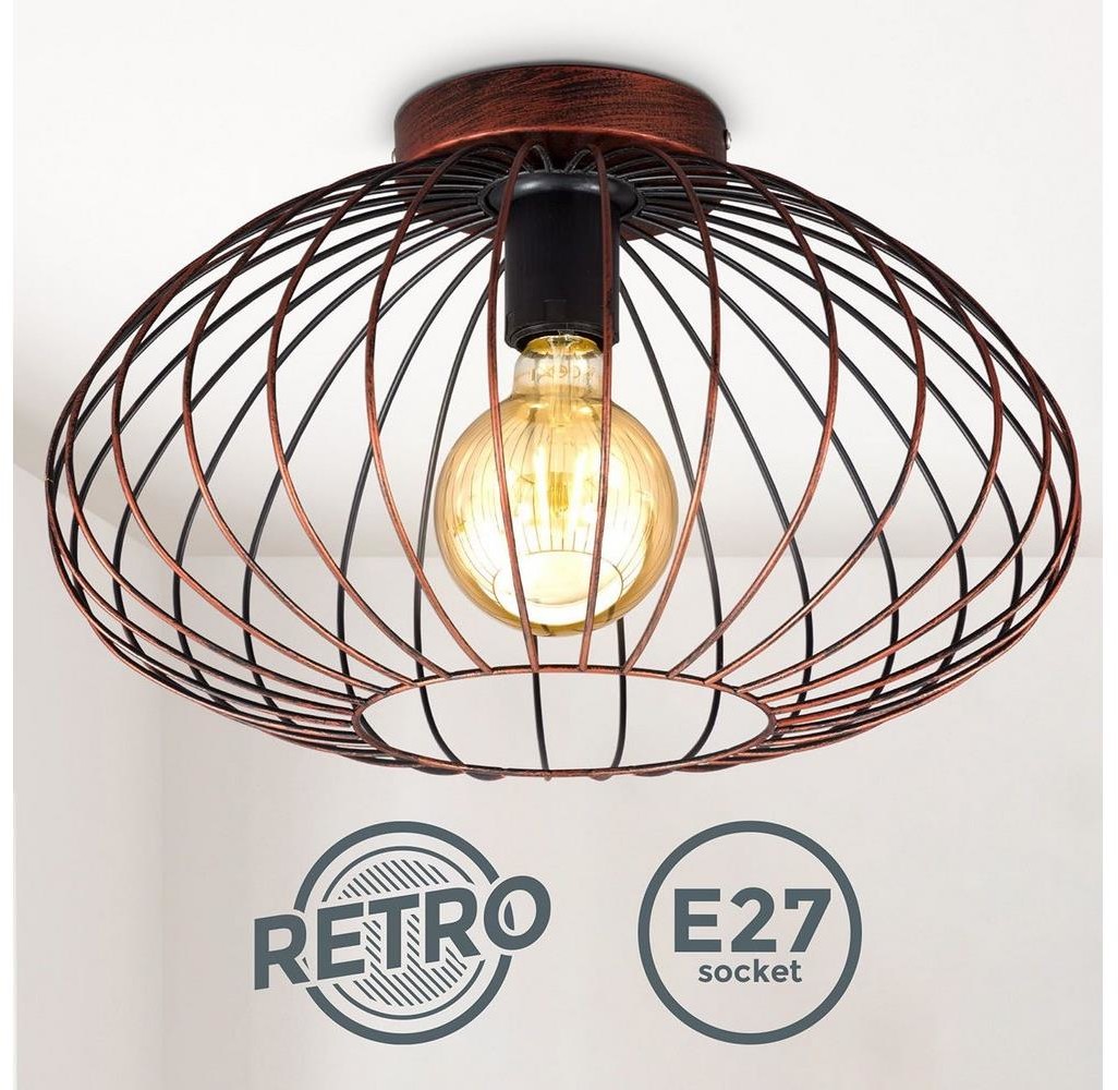 B.K.Licht B.K. Licht 1471 - Surface-mounted żyrandol RETRO 1xE27/40W/230V miedź