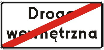 Znak drogowy informacyjny D-47 Koniec drogi wewnętrznej