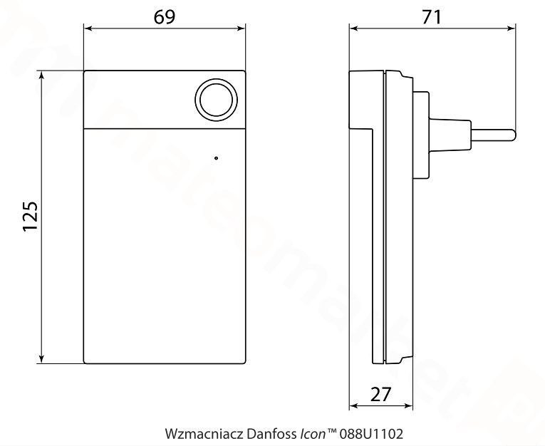 Danfoss Icon Wzmacniacz sygnału biały/ciemnoszary 088U1102