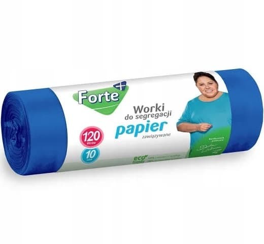 FORTE Worki do segregacji 120L 10szt zawiązywane PAPIER