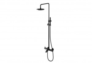 Kohlman QW277AB AXEL BLACK Zestaw wannowo-prysznicowy natynkowy
