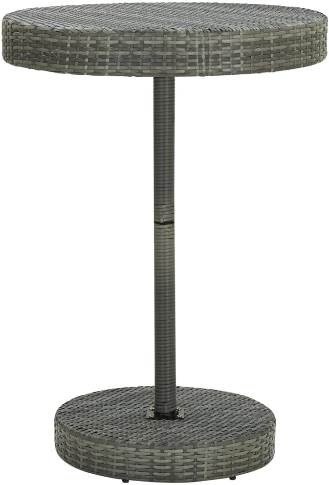 vidaXL Stolik ogrodowy, szary, 75,5 x 106 cm, polirattan