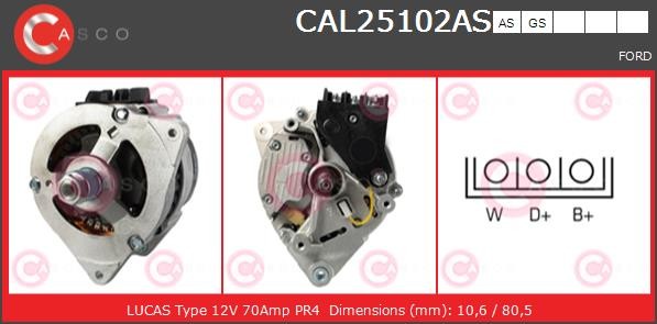 CASCO Alternator CASCO CAL25102AS CAL25102AS