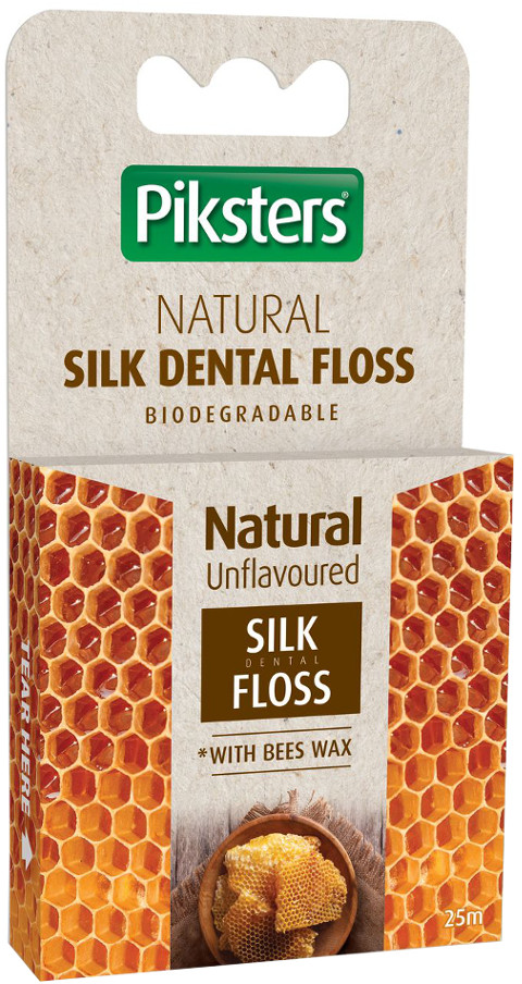 Piksters PIKSTERS Bamboo Silk Floss 25m - jedwabna nitka do zębów z woskiem pszczelim
