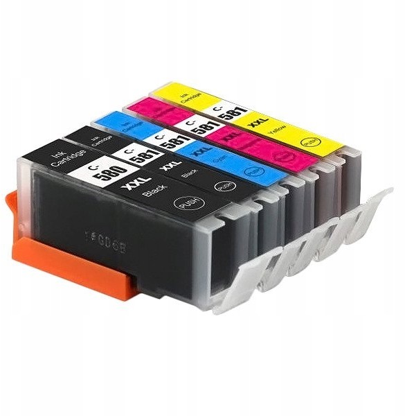 5x Tusz do Canon PGI-580 Bk CLI-581 Cmyk Chip Fv