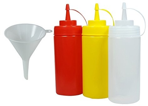 Viva Haushaltswaren VIVA artykuły gospodarstwa domowego 3 jednokrotną zaczepy L zapewnia keczup Musztardowy majonez w zestawie lejek  9 cm #38925#