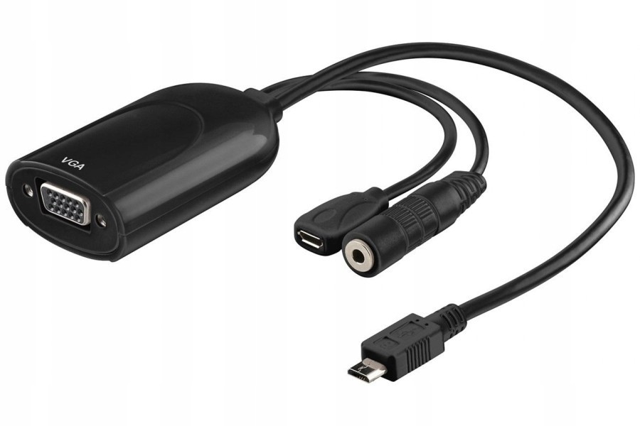 Adapter Przejściówka Usb A Vga Jack Micro Usb B