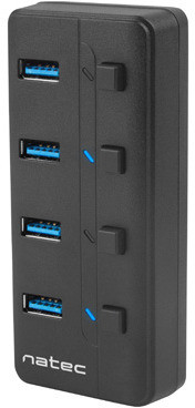Natec Hub USB 4 porty Mantis 2 USB 3.0 z włącznikiem + zasilacz
