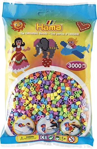 Hama 201 50 perły do prasowania, ok. 3000 koralików, pastellmix 201-50