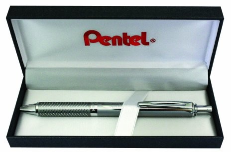 Pentel EnerGel BL407B-BOX długopis żelowy, obudowa typu Sterling, grubość linii: 0,35 mm, srebro 069-bl407b-a box