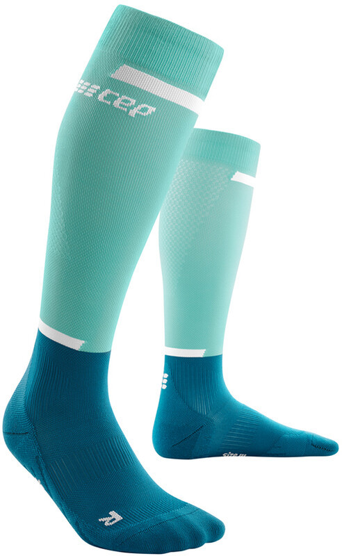 CEP The Run Tall Socks Women, turkusowy/petrol IV | Calf 39-44cm 2022 Skarpetki kompresyjne WP20NR4