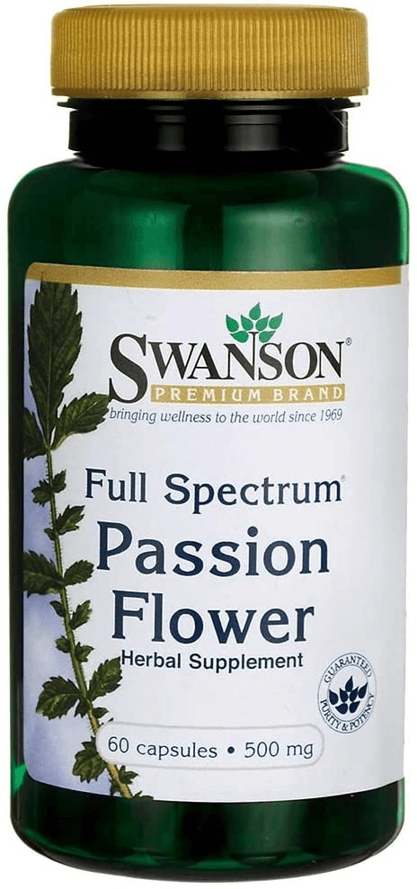 SWANSON Full-Spectrum Passion Flower 500mg (Łagodzi stres) 60 Kapsułek