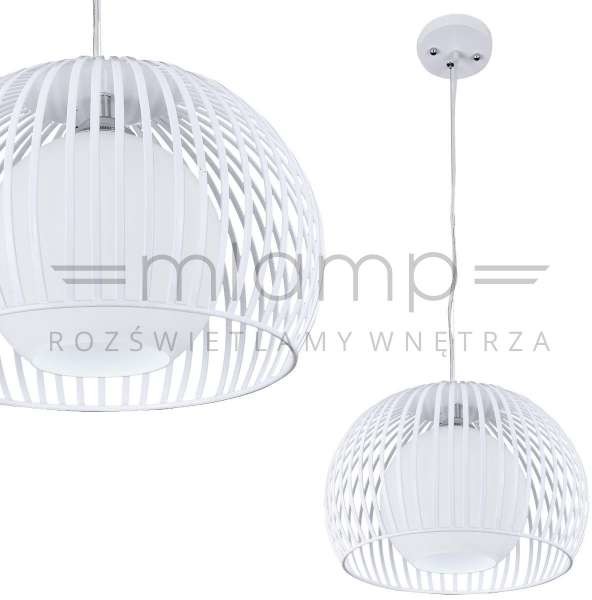 Inne LAMPA wisząca LAMP 315/A retro OPRAWA druciana ZWIS kula ball drut biała LAMP 315/A