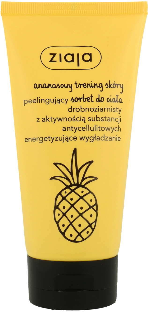 Ziaja Ananasowy Trening Skóry Peelingujący Sorbet Do Ciała Drobnoziarnisty Z Aktywnością Substancji Antycellulitowych Energetyzujące Wygładzenie 160ml