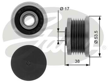 GATES Alternator - sprzęgło jednokierunkowe GATES OAP7081